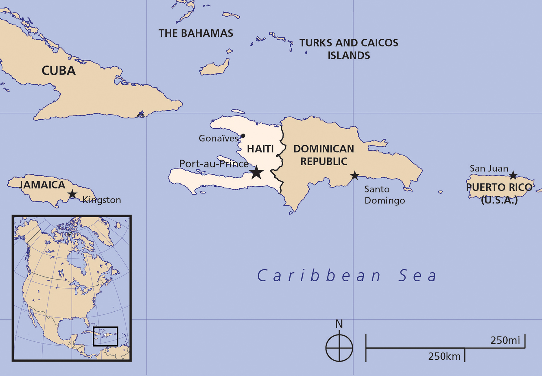 Map of Haiti.